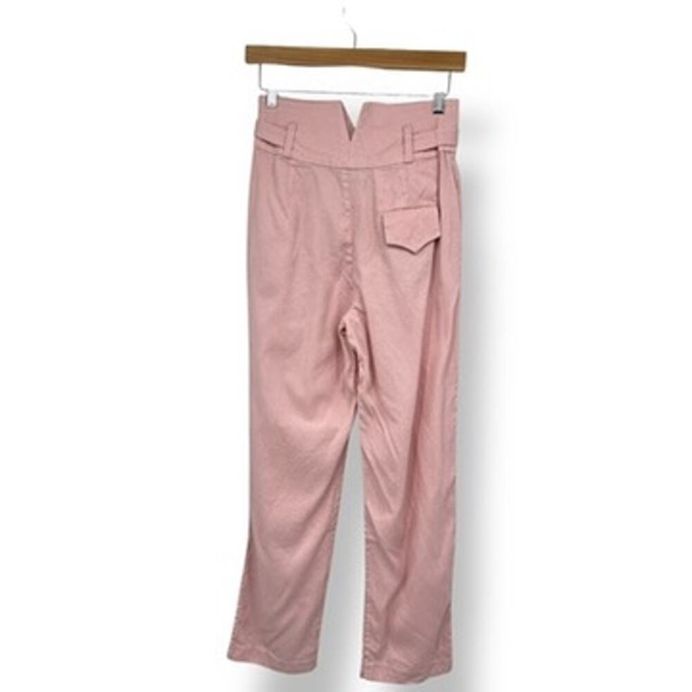 fleur du mal V Waist Trouser‎ in Coral Blush Pink Women's 2 Silk Wool Blend - Picture 4 of 10